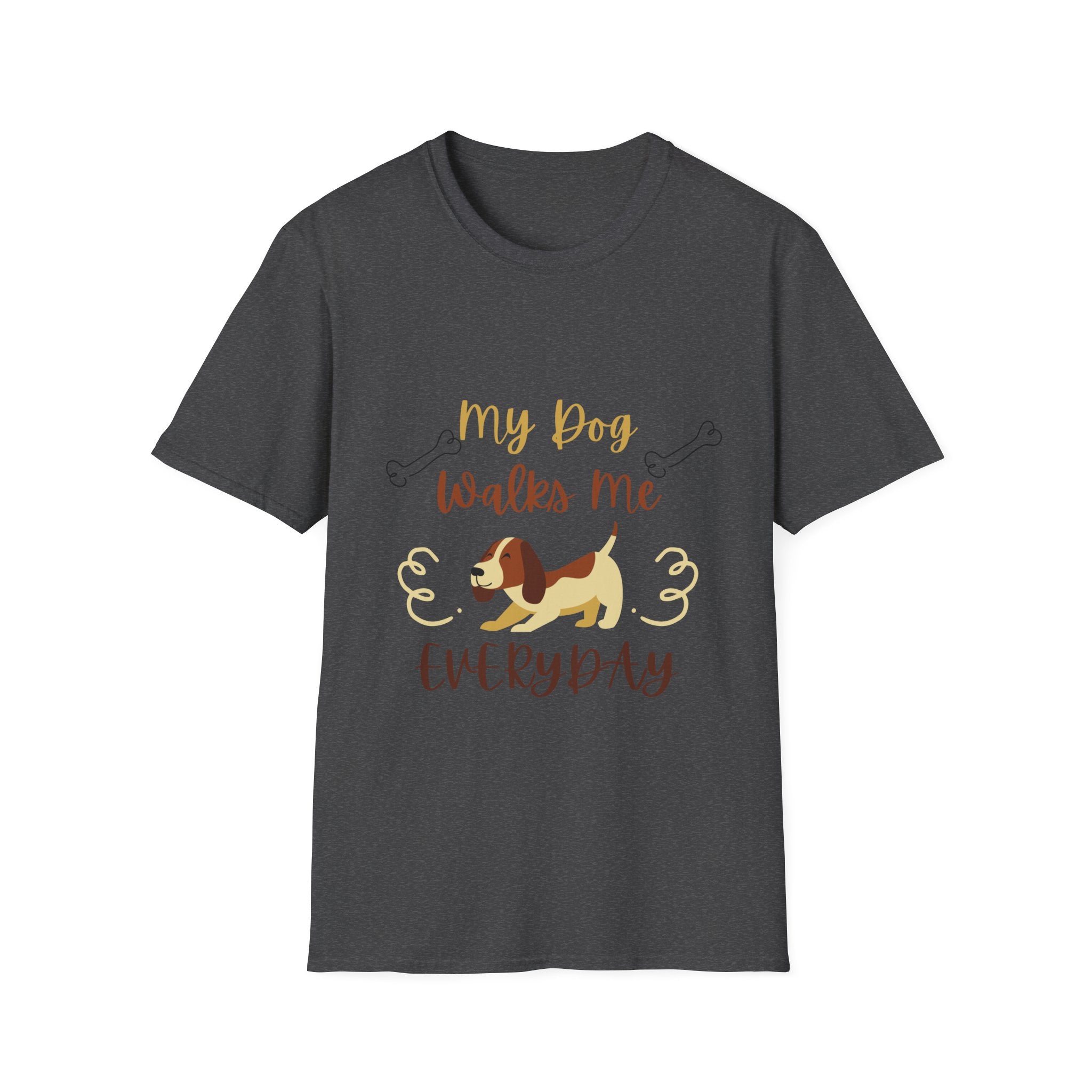 Dog Lover T-Shirt — “My Dog Walks Me Everyday” Cute Beagle Design