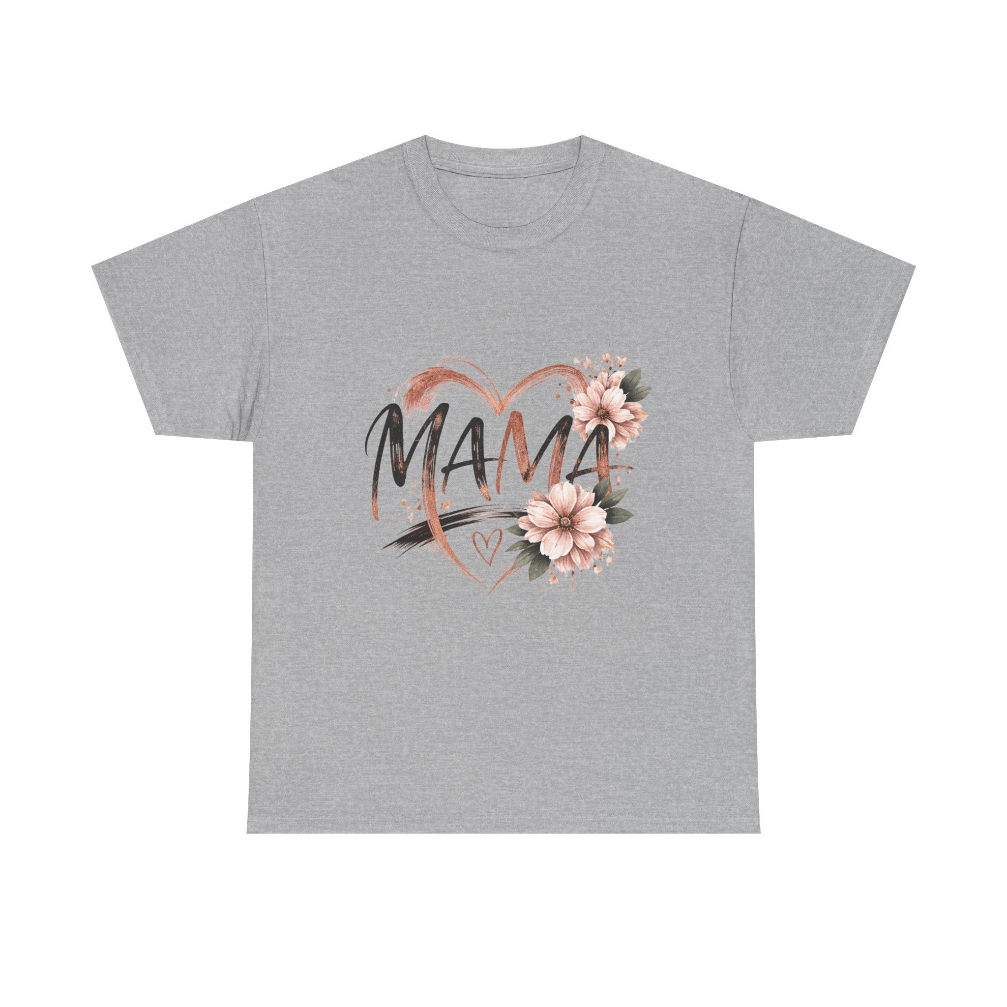 Mama Heart Floral Tee — "MAMA" Script Mother's Day Shirt