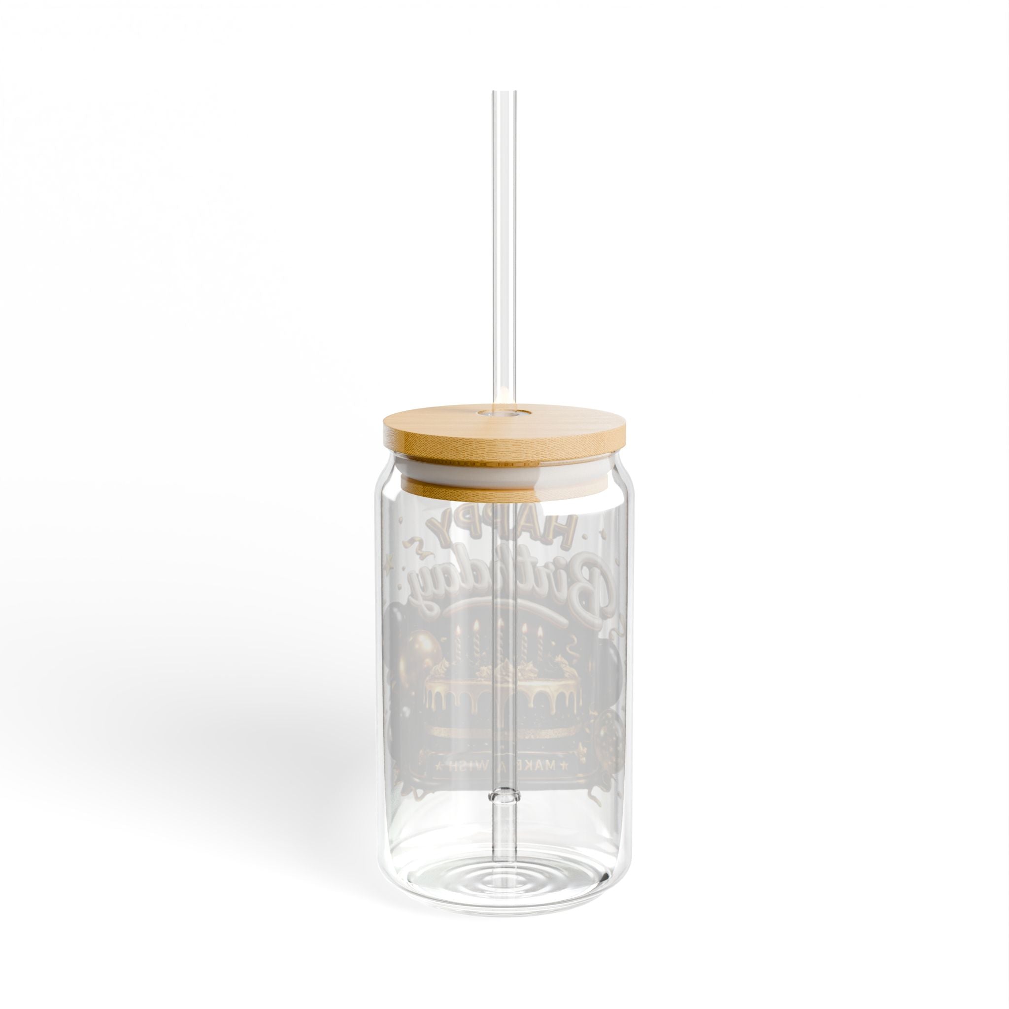 Happy Birthday -Gold Balloon Cake Party Tumbler with Straw