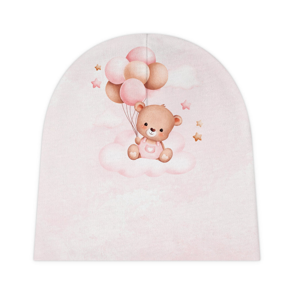 Baby Beanie - Pink Teddy with Balloons Newborn Hat