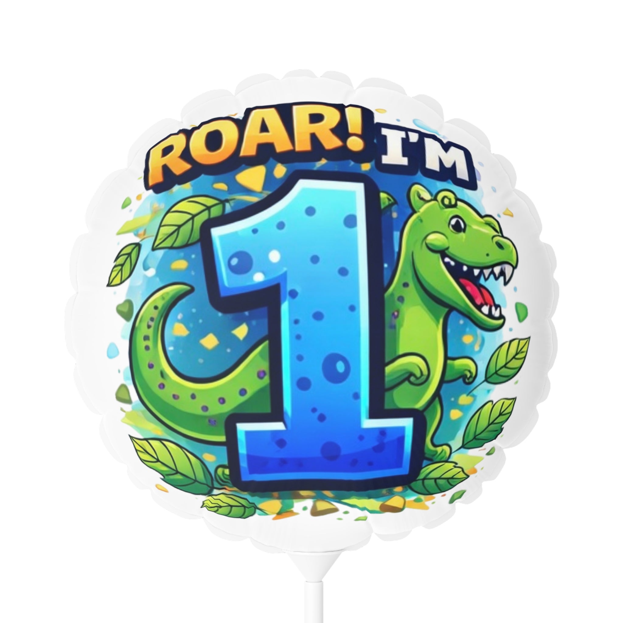 Dinosaur "Roar! I’m 1" 11" Birthday Balloon