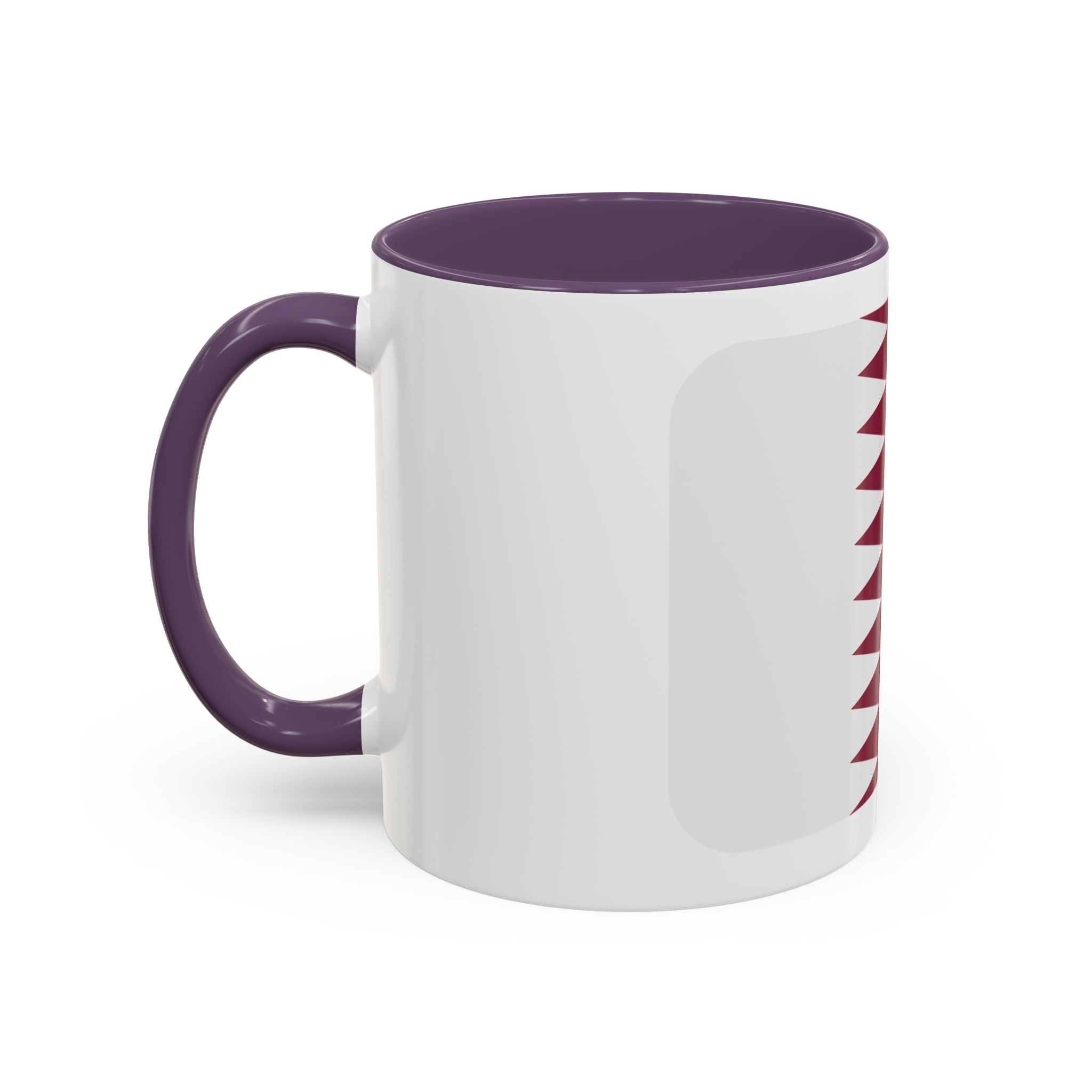 Qatar Flag Accent Coffee Mug – Maroon & White National Pride 11/15oz
