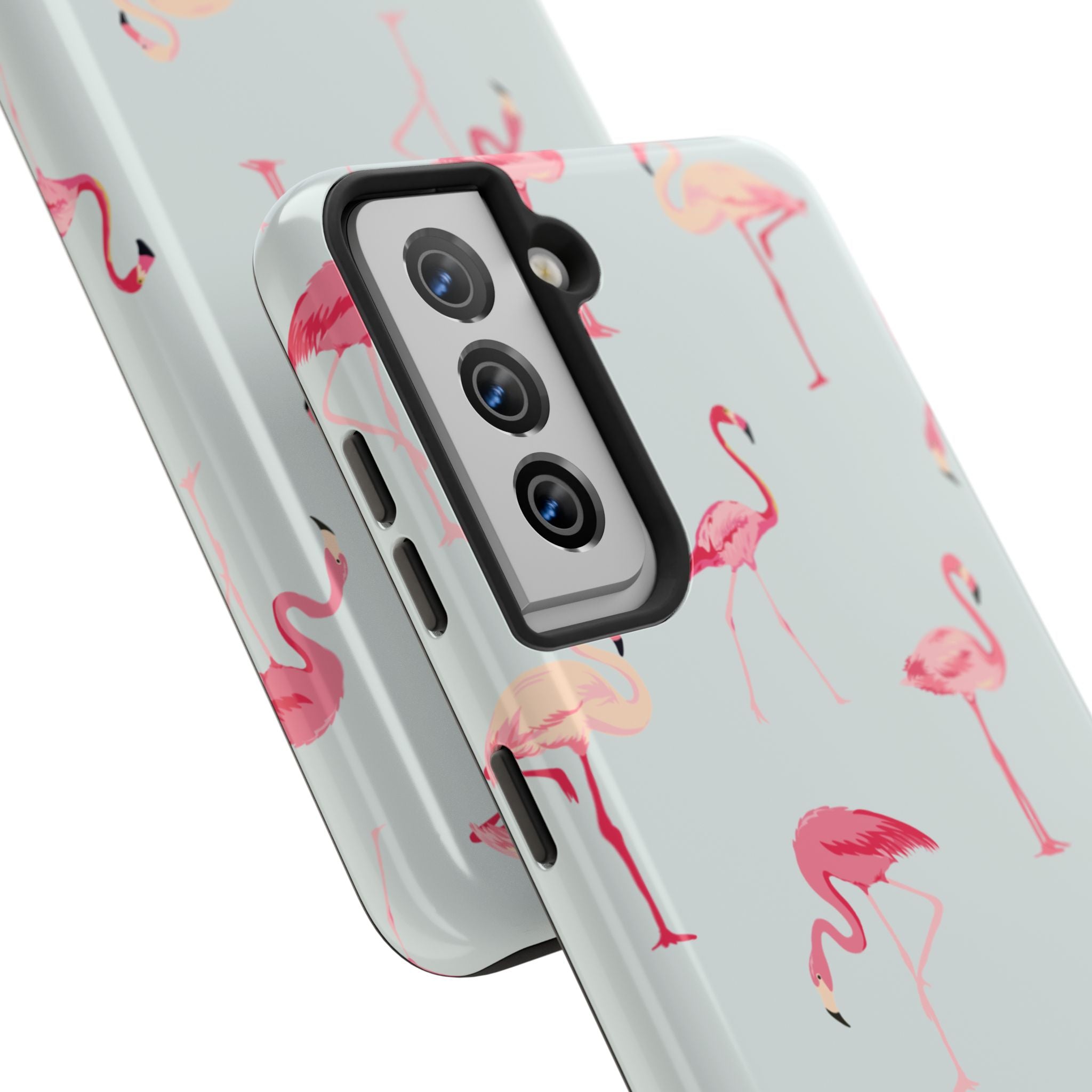 Flamingo Pattern Tough Phone Case — Cute Pink Birds Protective Phone Cover