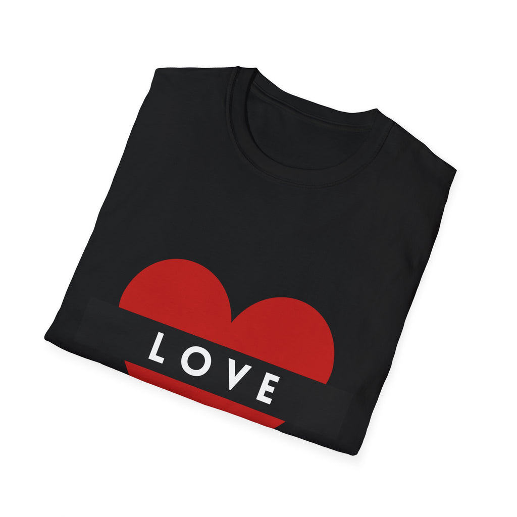 T-Shirt — Red Heart "LOVE" Graphic Tee