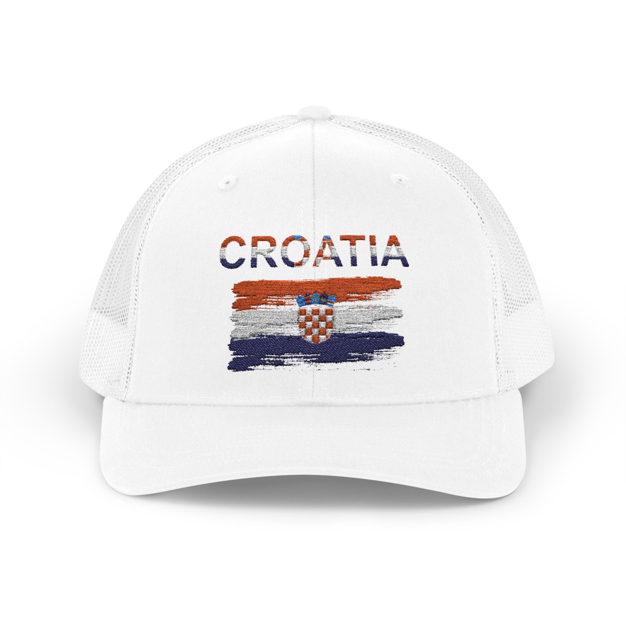 Croatia Flag Trucker Cap — Vintage Distressed Croatia Snapback Hat