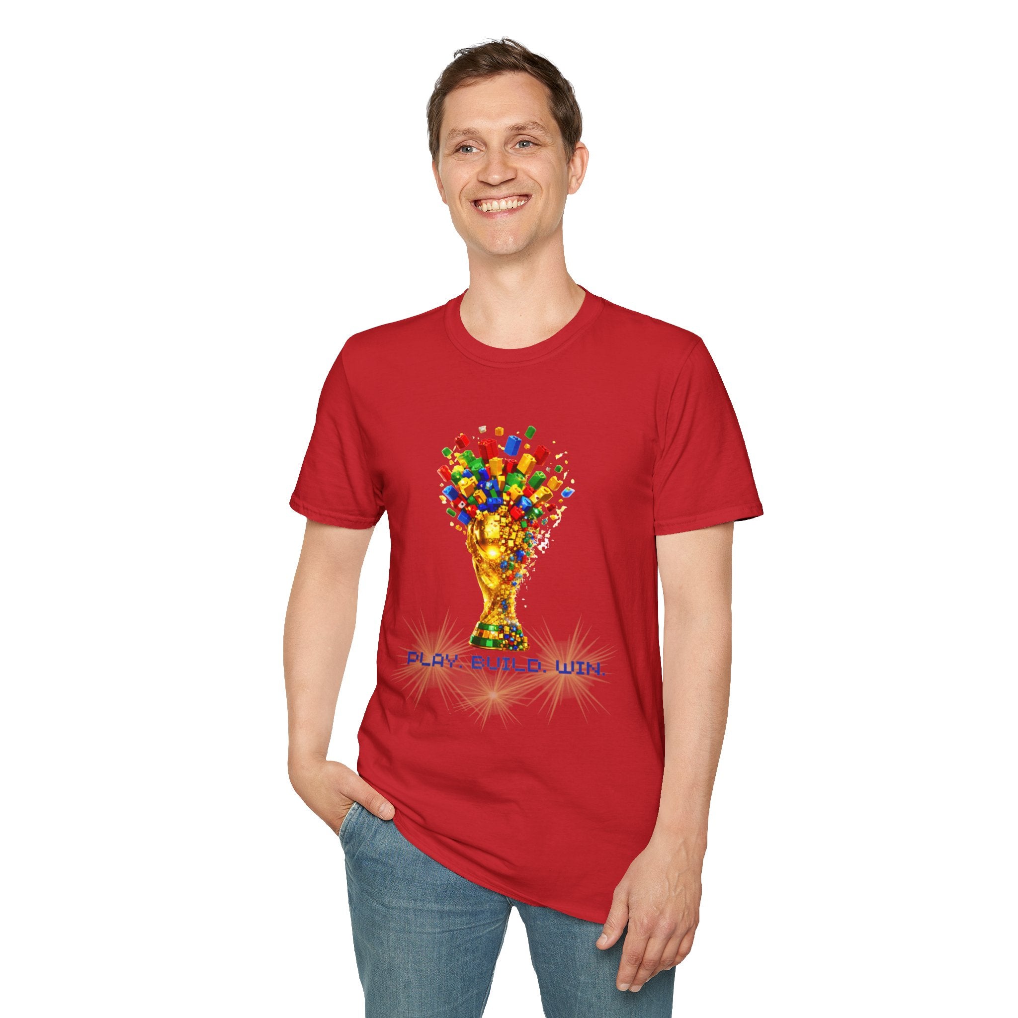 T-Shirt — Play. Build. Win. LEGO Trophy Graphic Tee