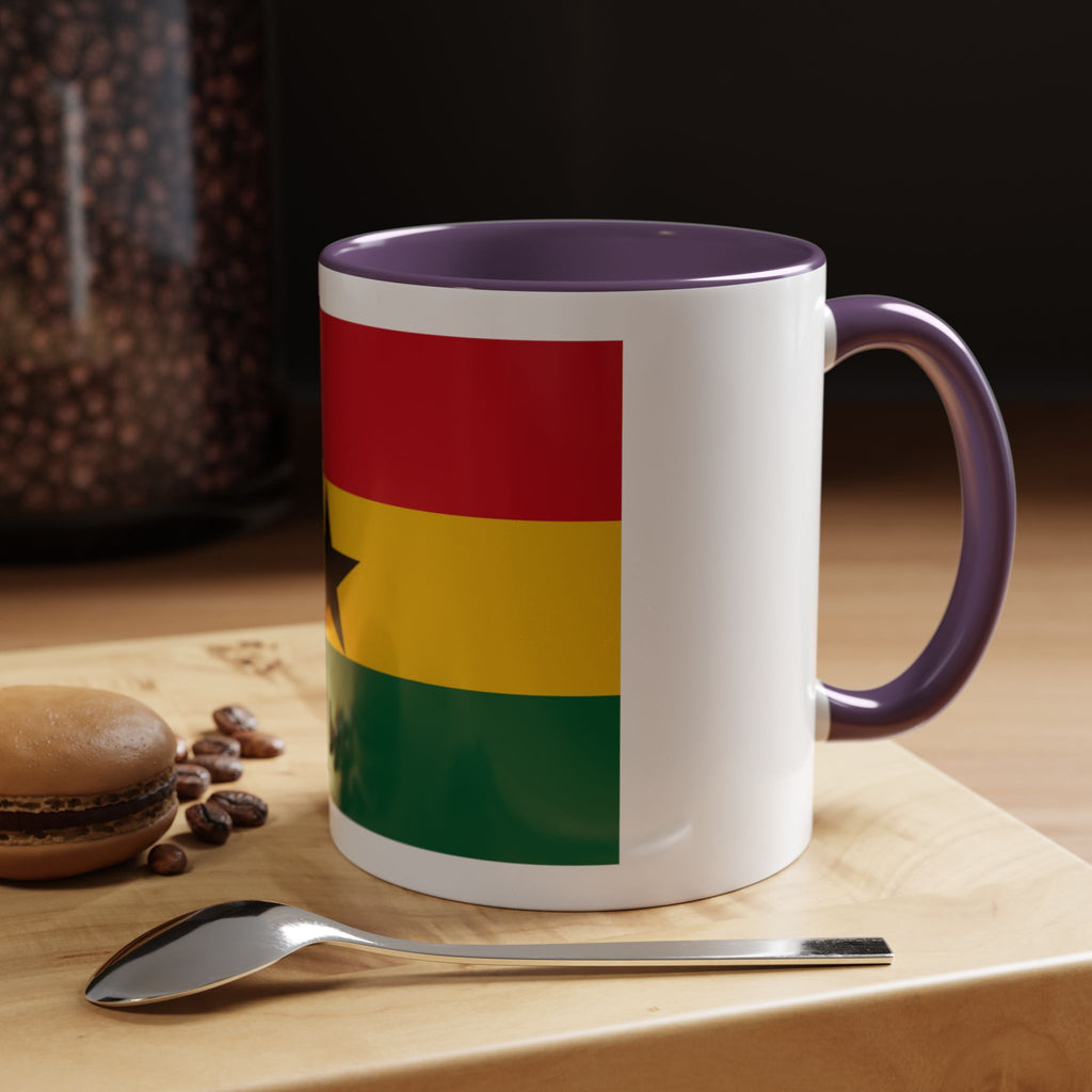 Ghana Flag Accent Coffee Mug – Black Star Red Yellow Green 11/15oz