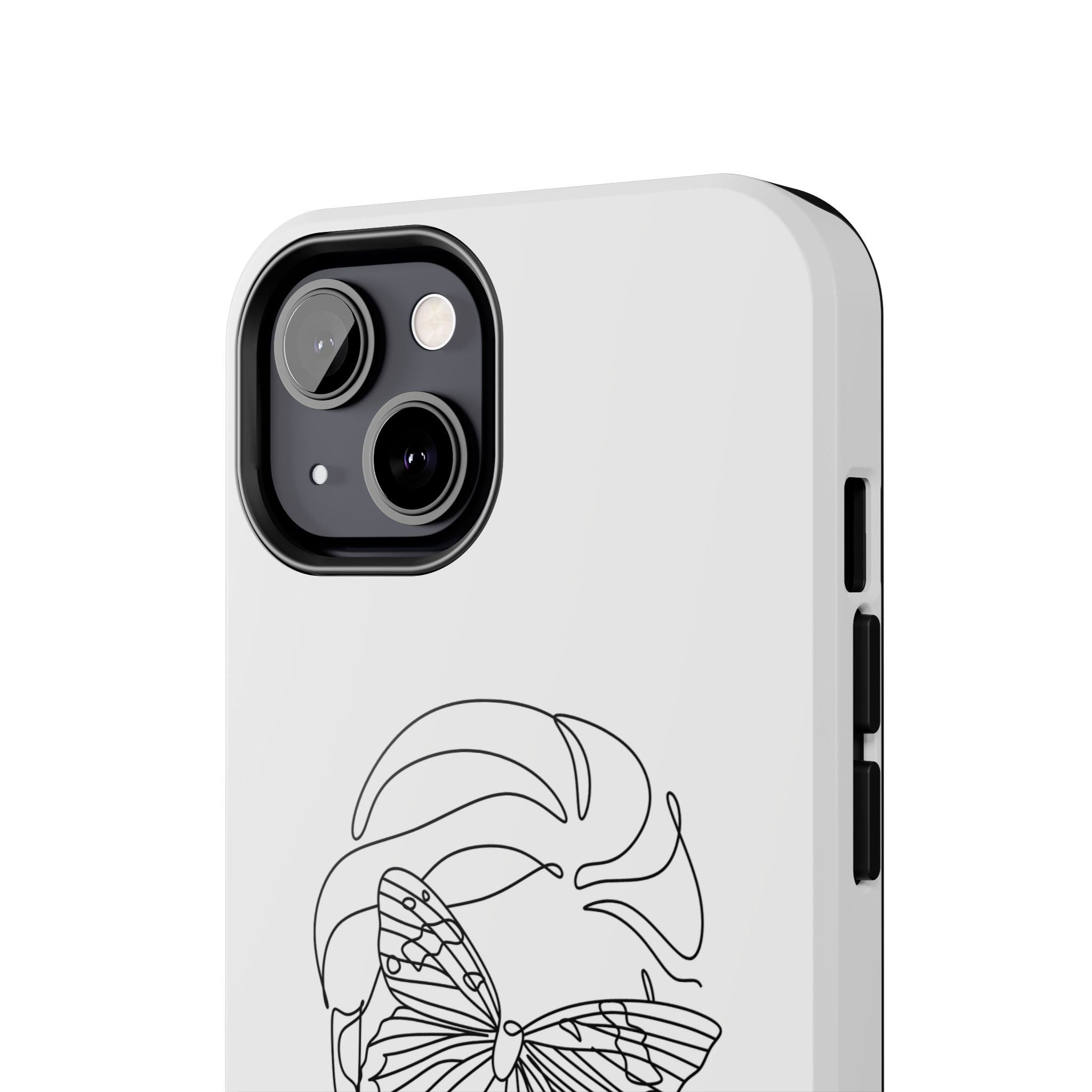 Butterfly Line Art Tough Phone Case — Minimalist Woman Face Design