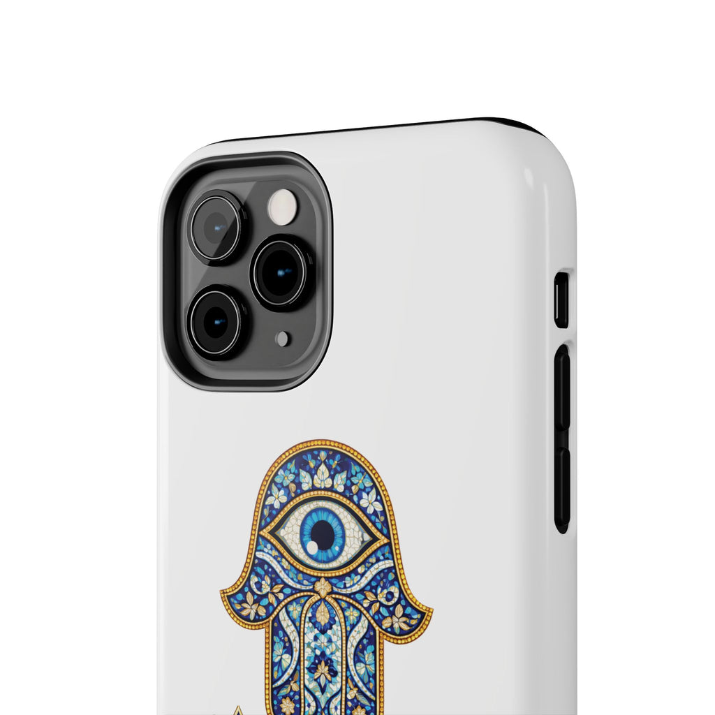 Hamsa Eye Tough Phone Case — Blue Mosaic Protective Phone Cover