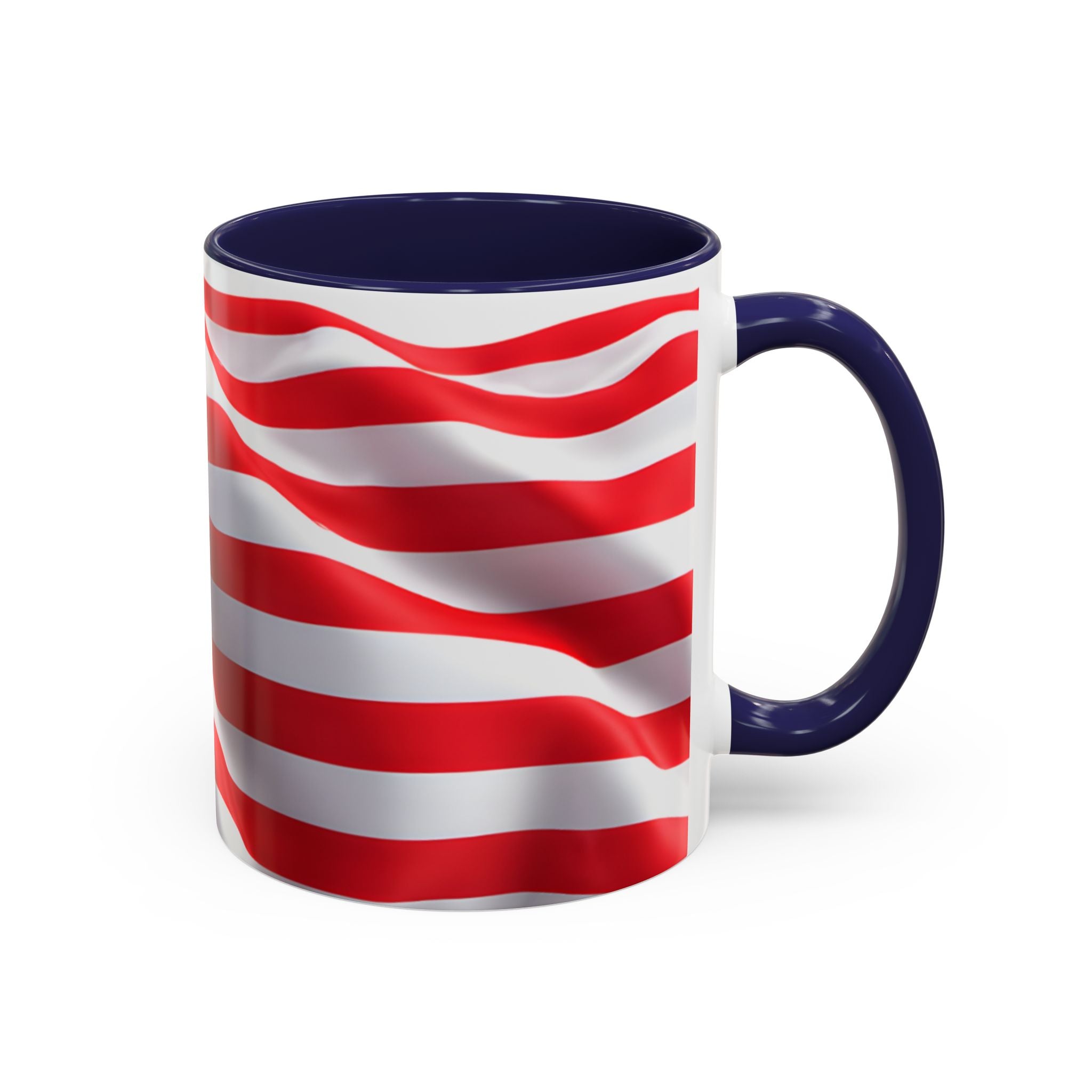 American Flag Accent Coffee Mug — Patriotic USA Stars & Stripes Ceramic Mug (11/15oz)