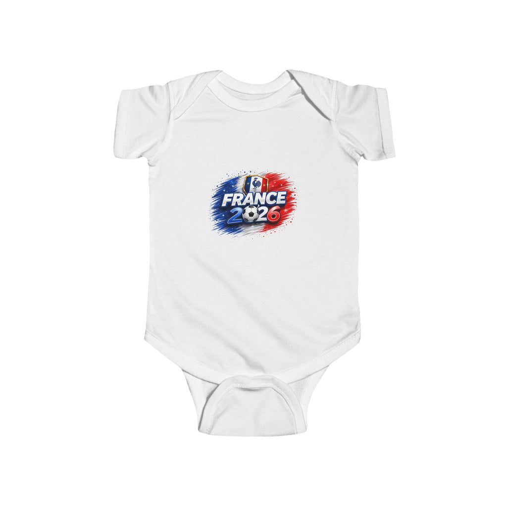 France 2026 Baby Bodysuit – Tricolor Soccer Fan Infant Onesie