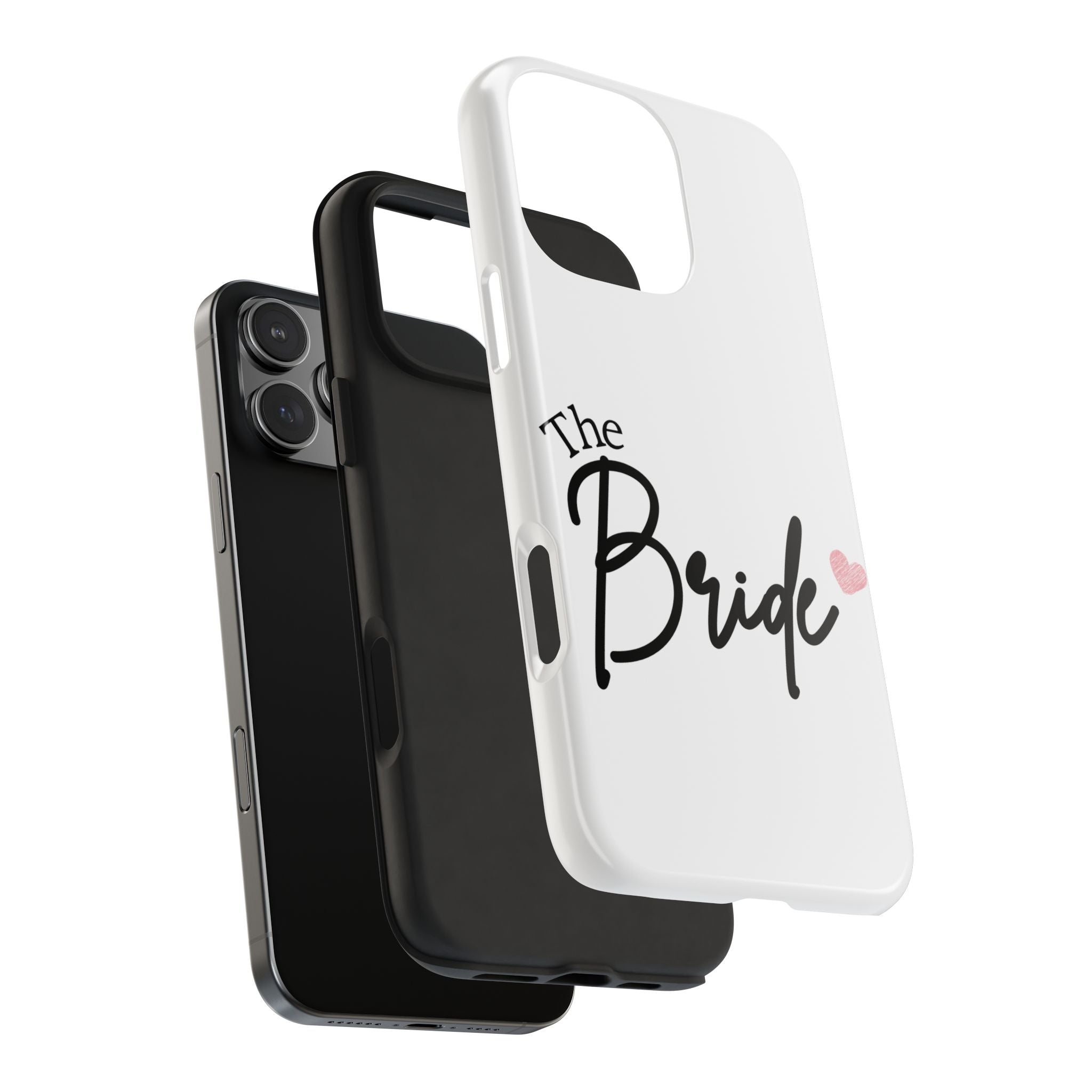 Bride Tough Phone Case — "The Bride" Script with Pink Heart | Bachelorette & Wedding Accessory