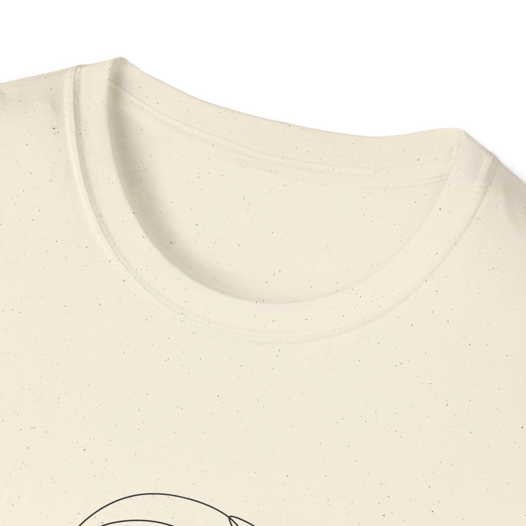 Minimal Line Art Face T‑Shirt — Abstract Floral Mask Graphic