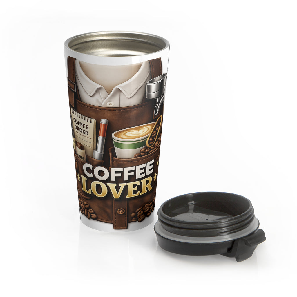 Coffee Lover Stainless Steel Travel Mug — Barista Tools & Latte Art Design