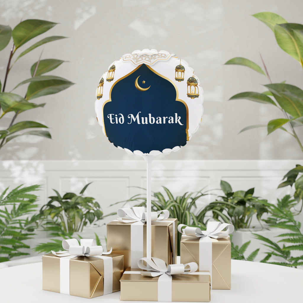 Eid Mubarak 11" Foil Balloon — Crescent Moon Celebration Balloon
