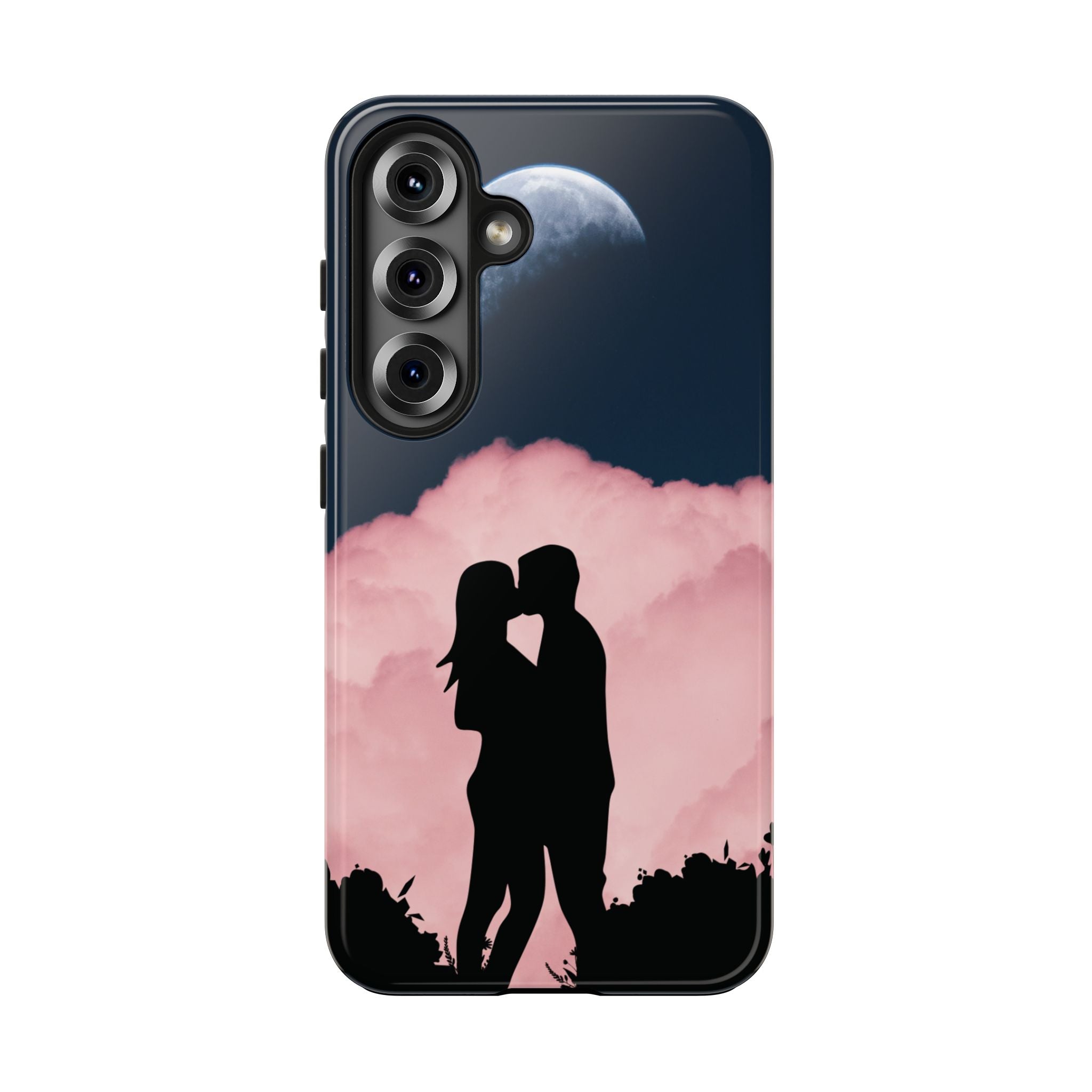 Tough Phone Case — Romantic Couple Silhouette with Moon & Pink Cloud