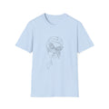 Minimal Line Art Face T‑Shirt — Abstract Floral Mask Graphic