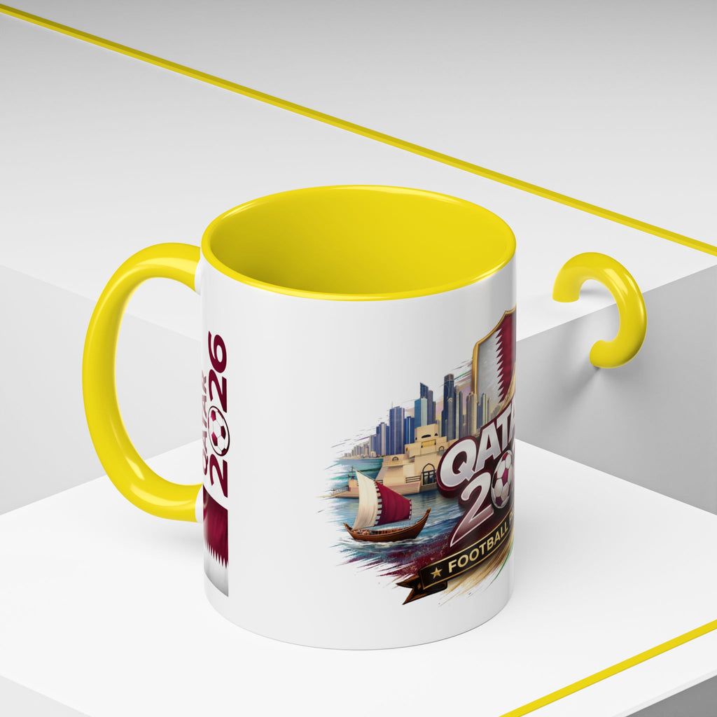 Qatar 2026 Football Passion Accent Coffee Mug (11/15oz)