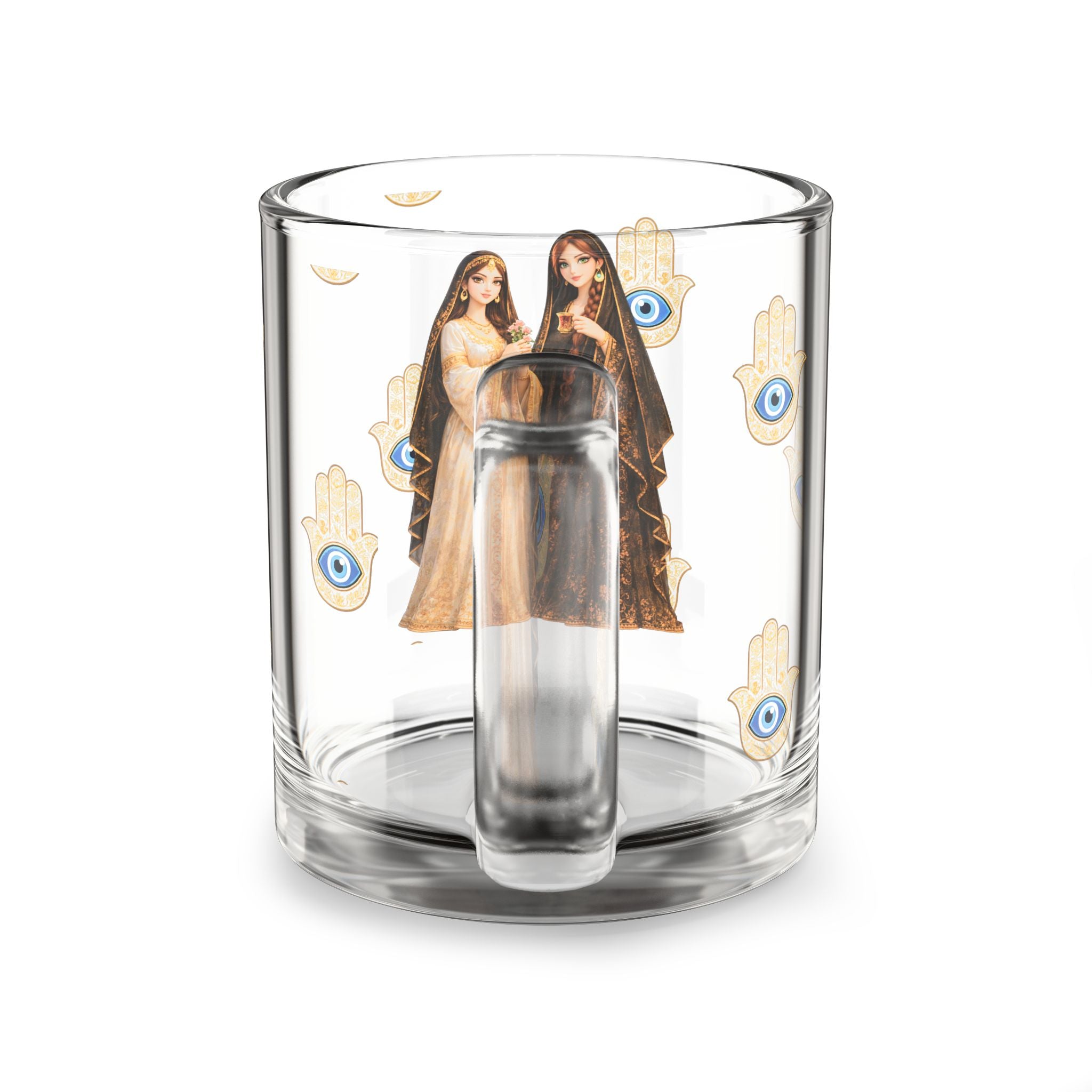Mystical Hamsa Sisters Prayer Glass Coffee Mug