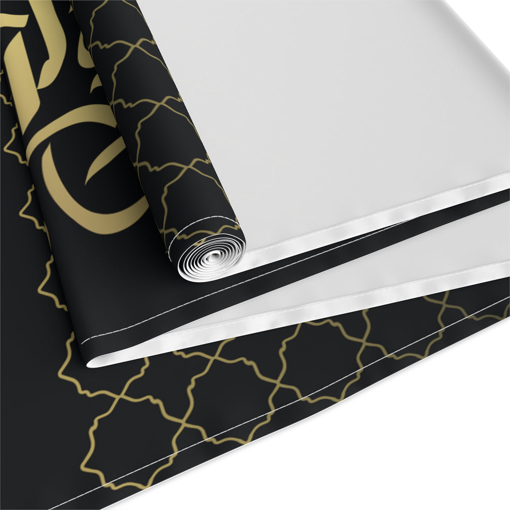 Table Runner — Black & Gold Eid Dinner Decor (Arabic Calligraphy)