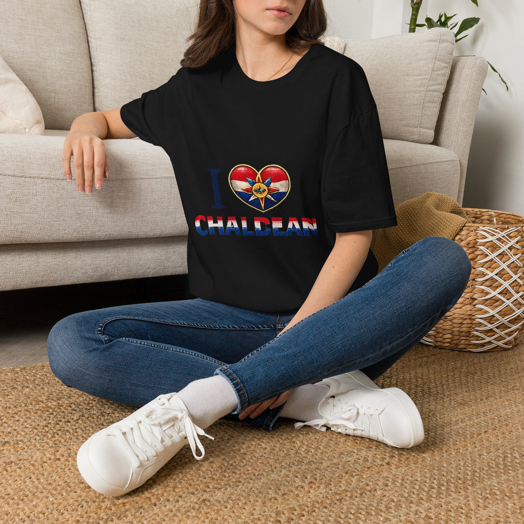 Chaldean Pride T-Shirt — "I  Chaldean" Flag Heart Design