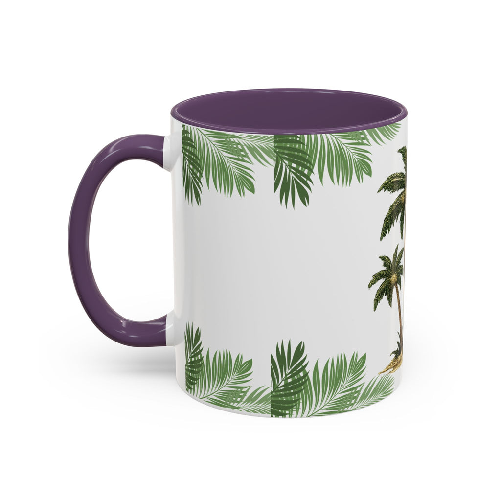 Tropical Palm Coffee Mug — Beachy Accent Mug with Palm Leaves (11oz)