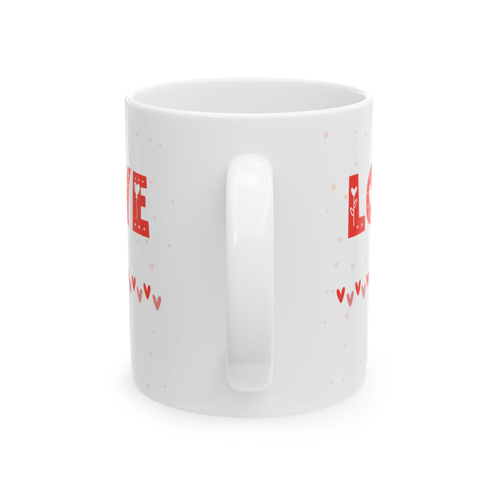Cute Cat Couple Ceramic Mug – 'Love' Heart Cats 11oz & 15oz