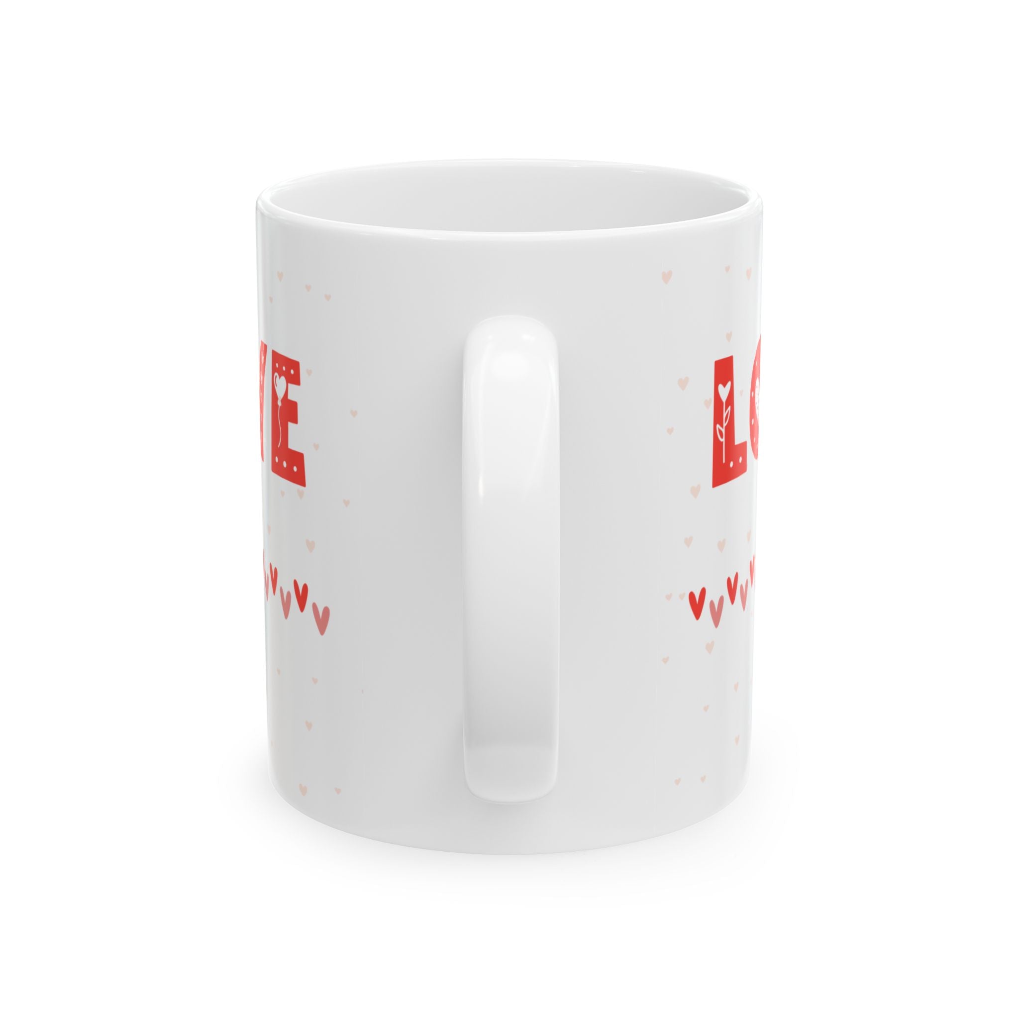 Cute Cat Couple Ceramic Mug – 'Love' Heart Cats 11oz & 15oz