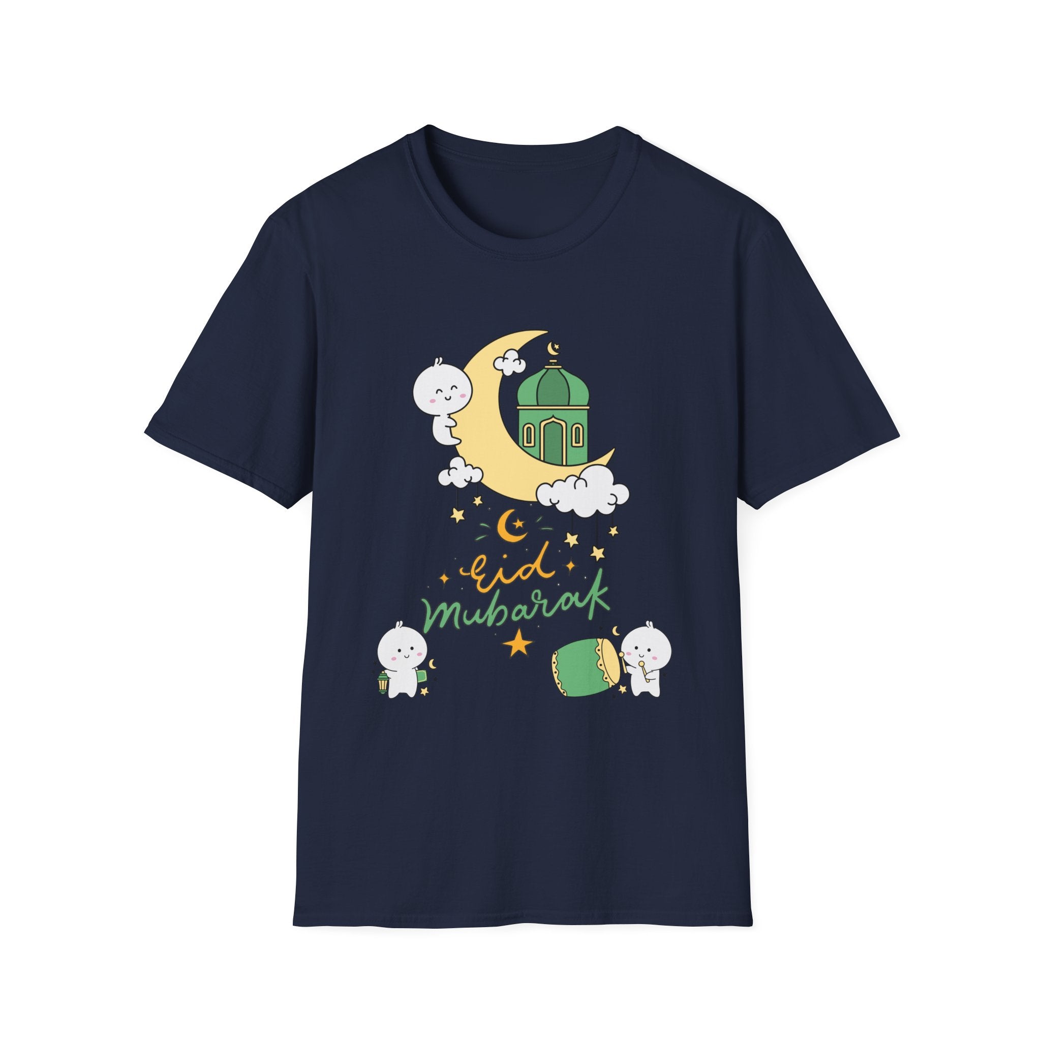 Eid Mubarak T-Shirt — Cute Mosque Moon & Lantern Ramadan Tee