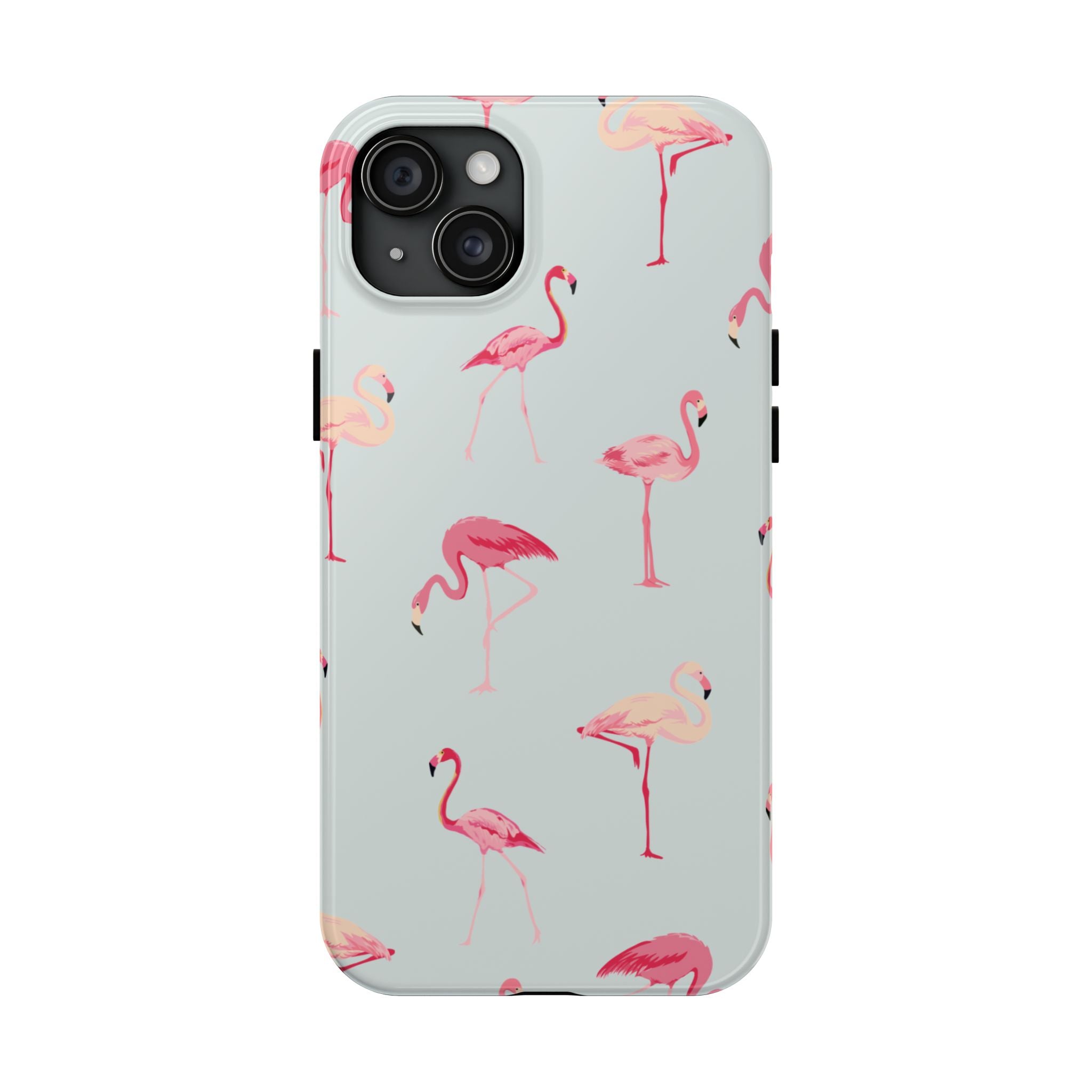 Flamingo Pattern Tough Phone Case — Cute Pink Birds Protective Phone Cover