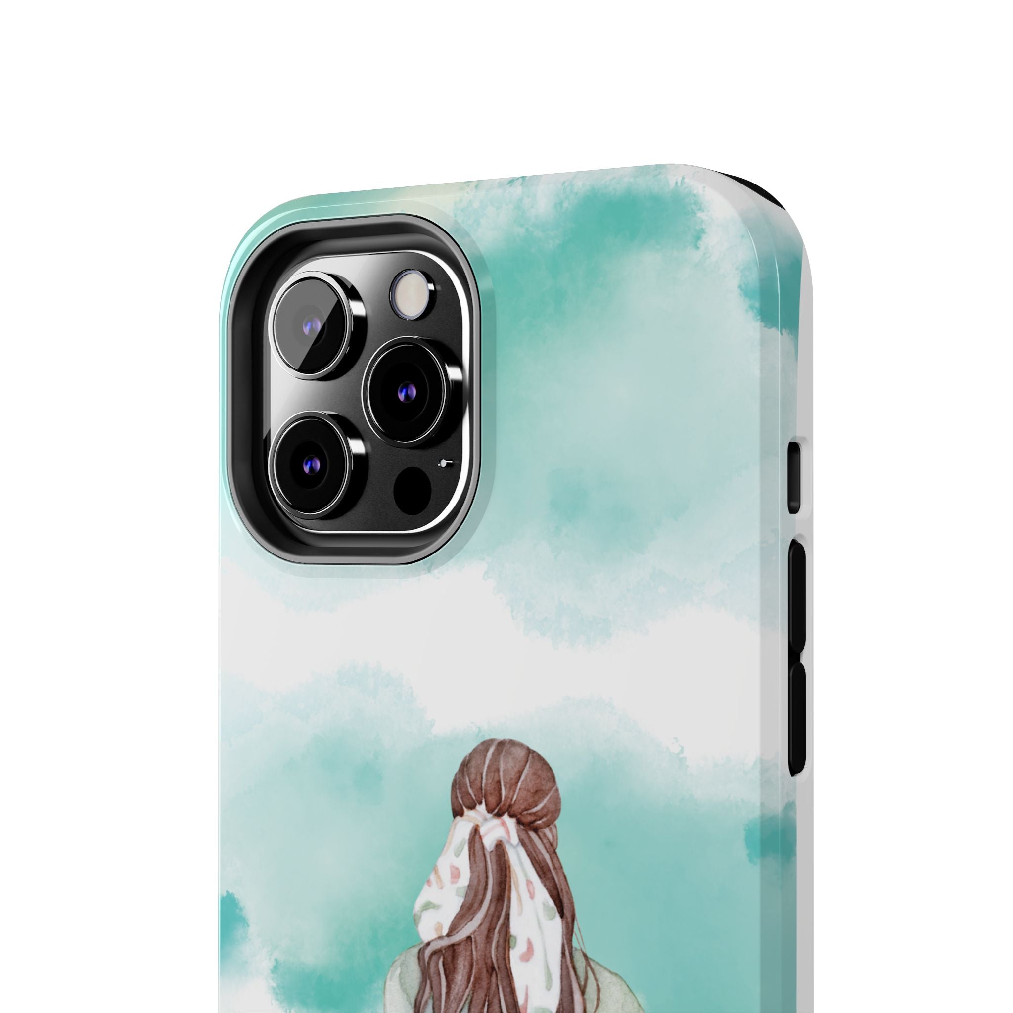 Watercolor Girl Tough Phone Case — Trendy Pastel Back-to-School Protective Cover