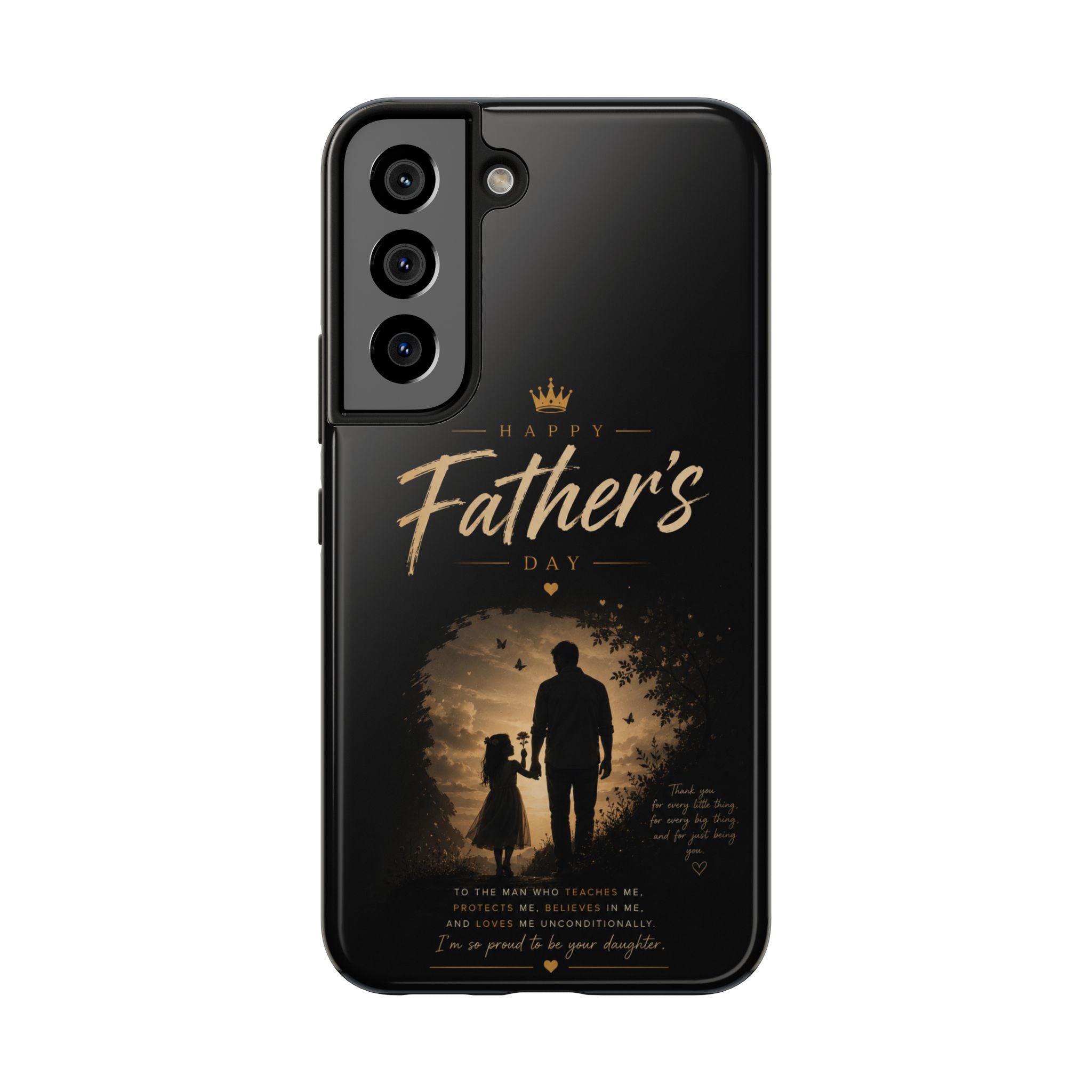 Father's Day Tough Phone Case — 'Happy Father's Day' Silhouette Design