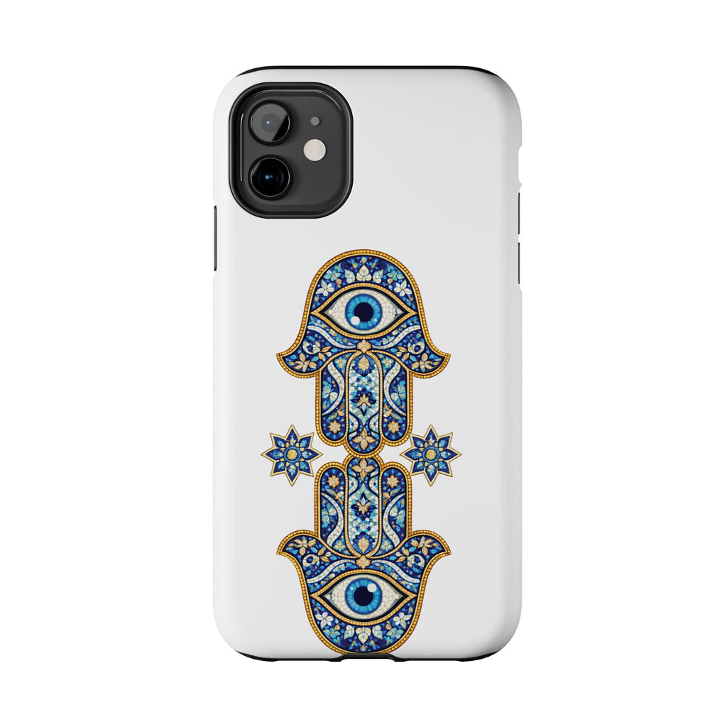 Hamsa Eye Tough Phone Case — Blue Mosaic Protective Phone Cover