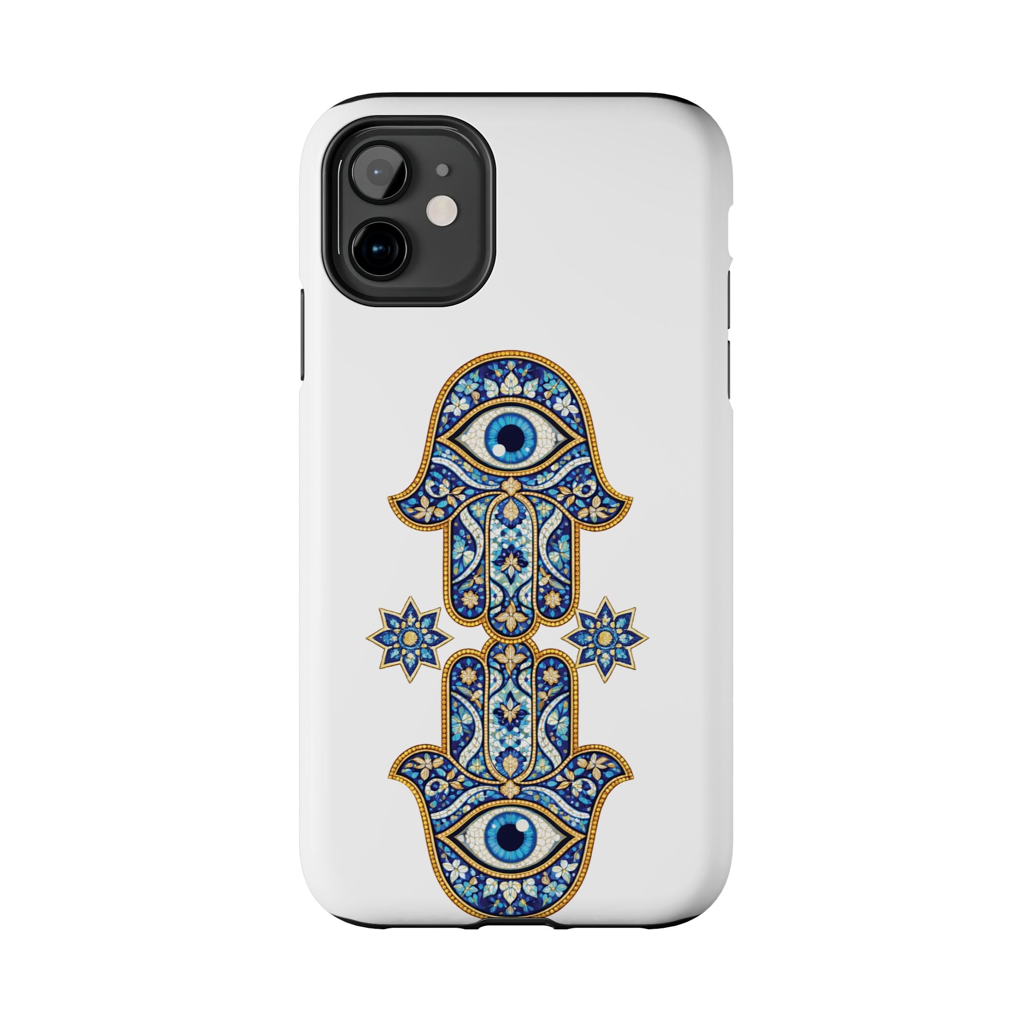 Hamsa Eye Tough Phone Case — Blue Mosaic Protective Phone Cover