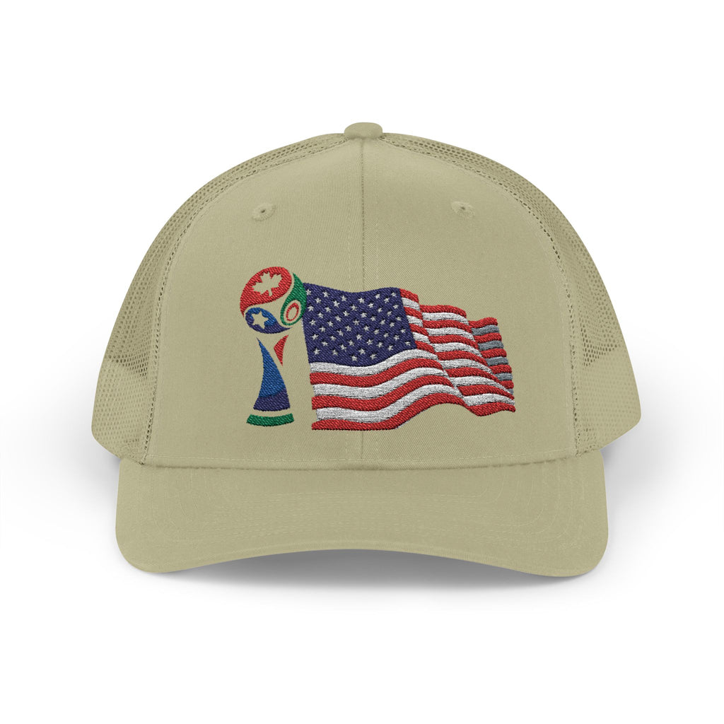 USA Cup Flag Snapback Cap