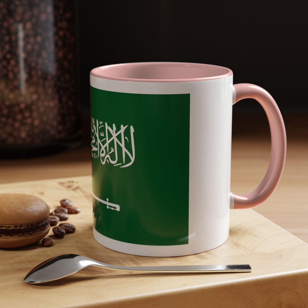 Saudi Arabia Flag Accent Coffee Mug — Patriotic 11/15oz Ceramic