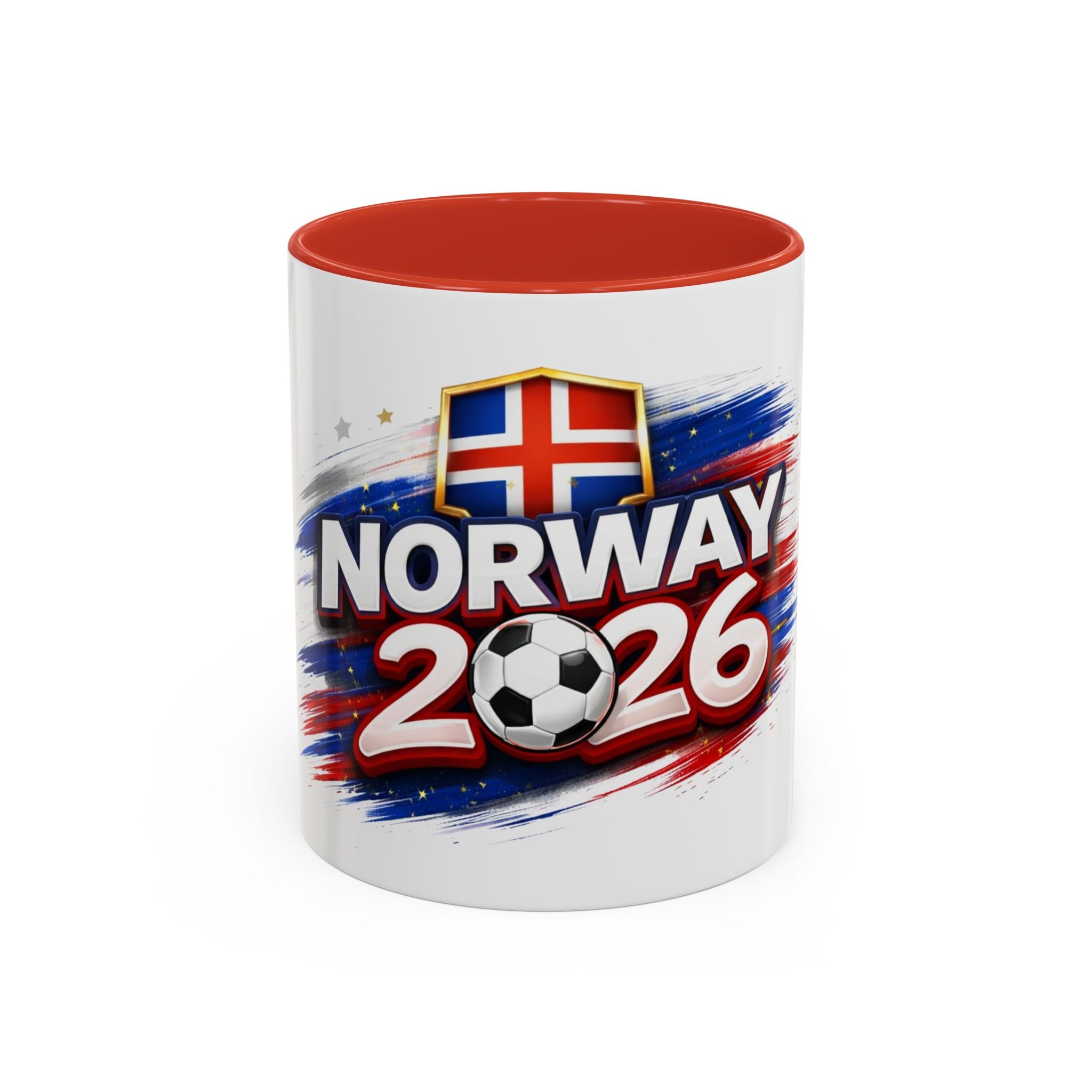 Norway 2026 Soccer Fan Accent Coffee Mug — Cup Supporter Gift