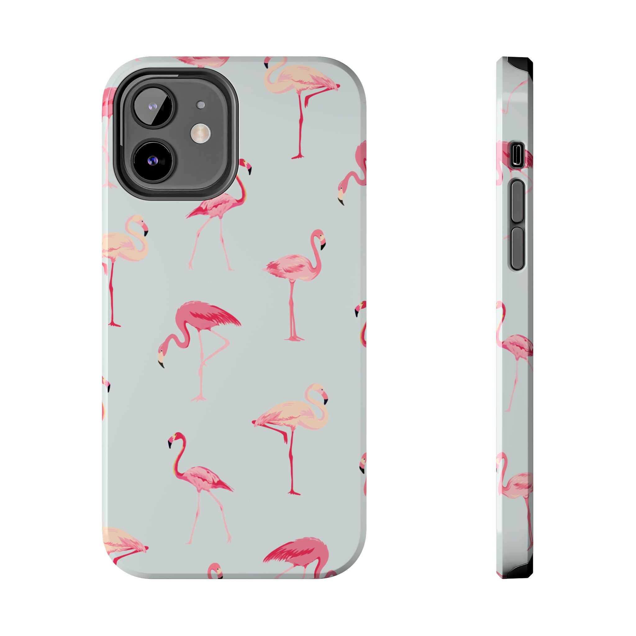 Flamingo Pattern Tough Phone Case — Cute Pink Birds Protective Phone Cover