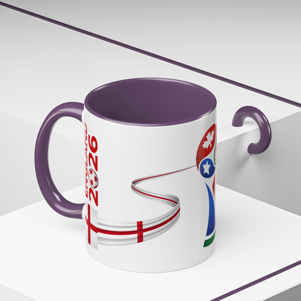 England 2026 Soccer Cup Accent Coffee Mug