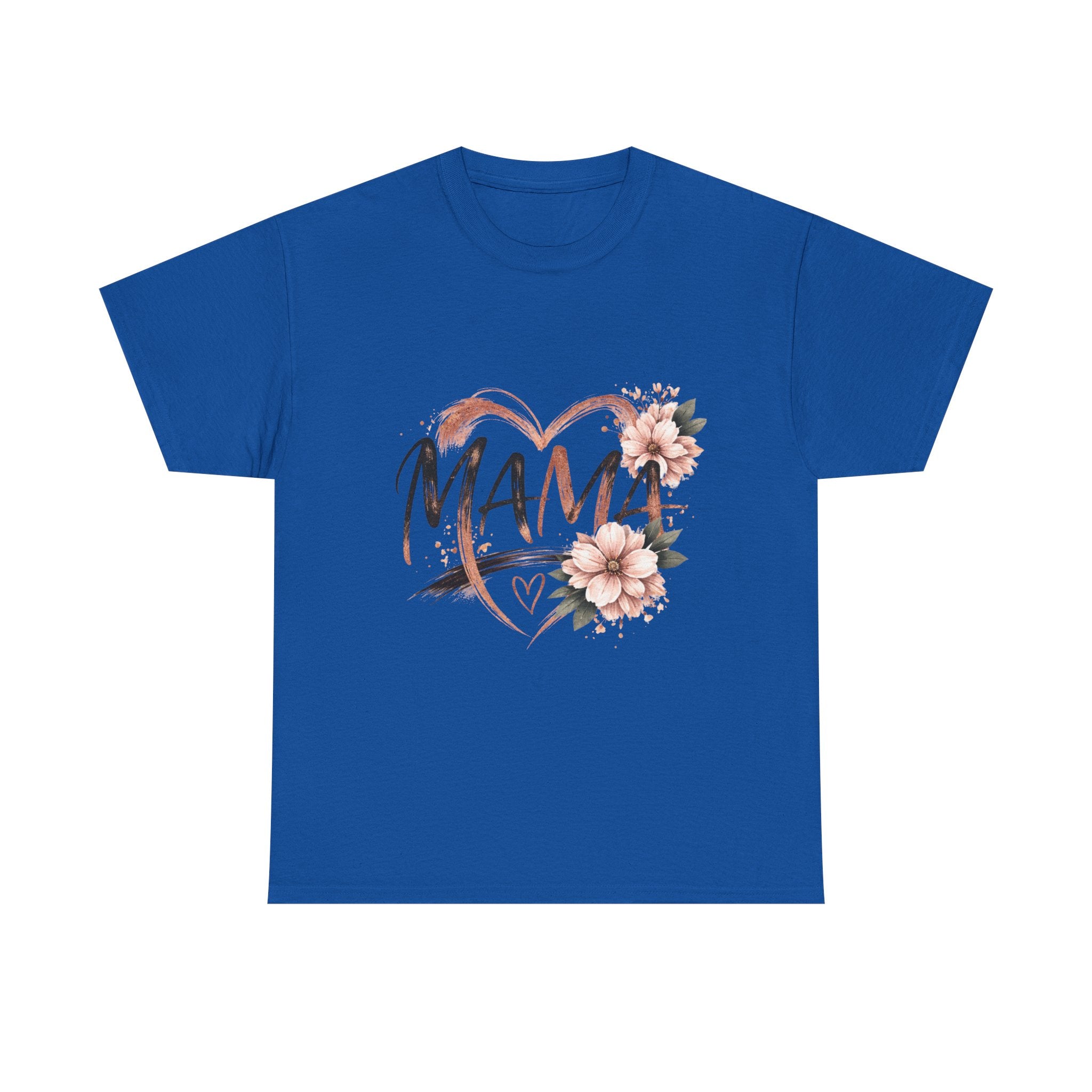 Mama Heart Floral Tee — "MAMA" Script Mother's Day Shirt