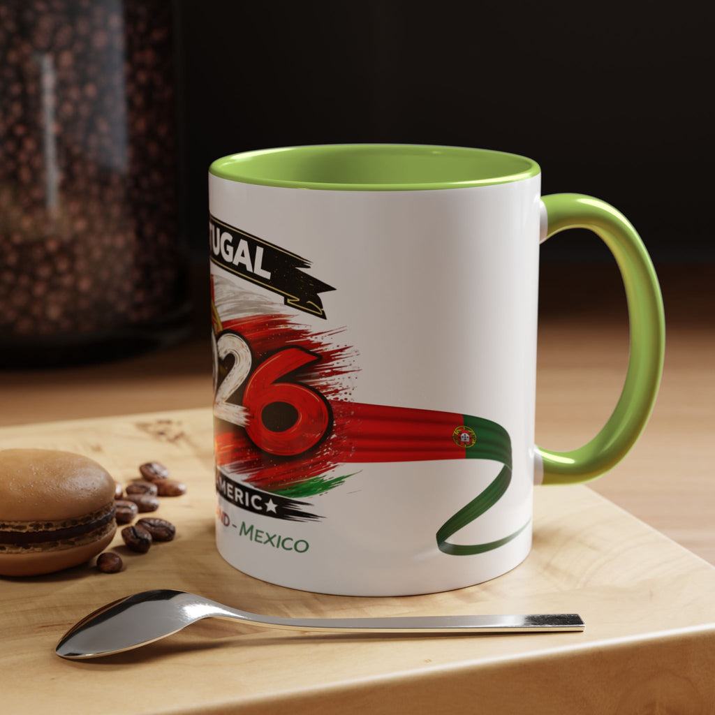Portugal 2026 Soccer Cup Accent Coffee Mug — USA England Mexico Host Nations