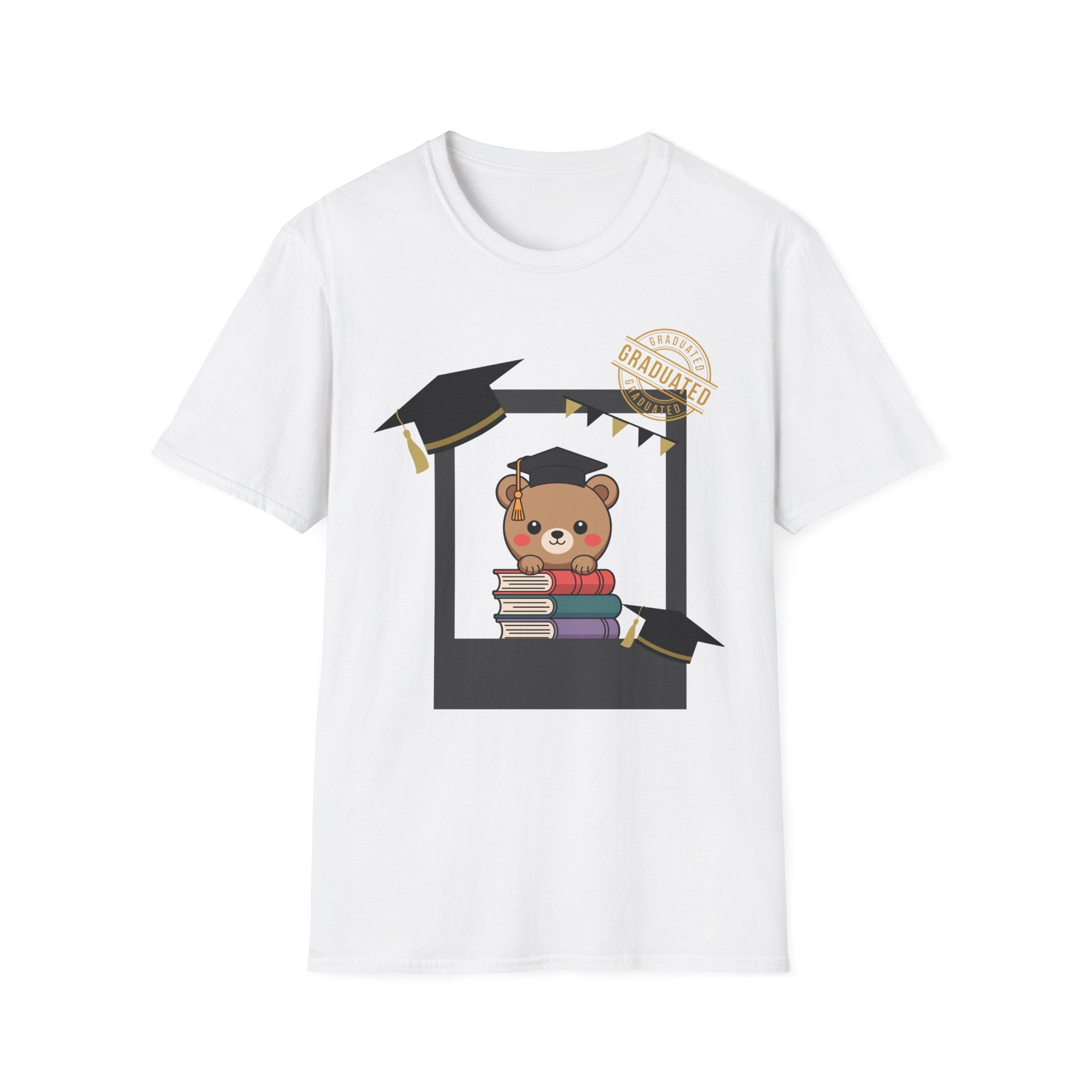 Graduation Bear T-Shirt — Cute Cap & Books Grad Tee for Kids