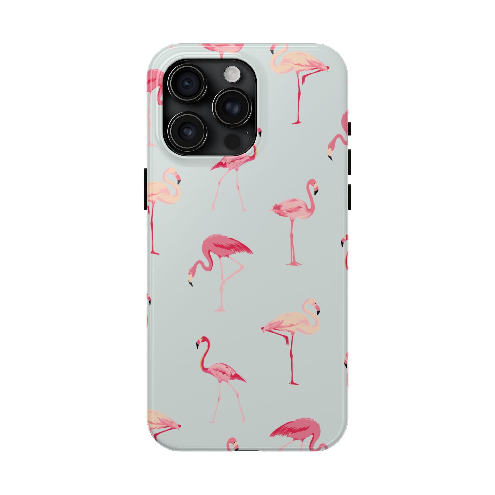 Flamingo Pattern Tough Phone Case — Cute Pink Birds Protective Phone Cover