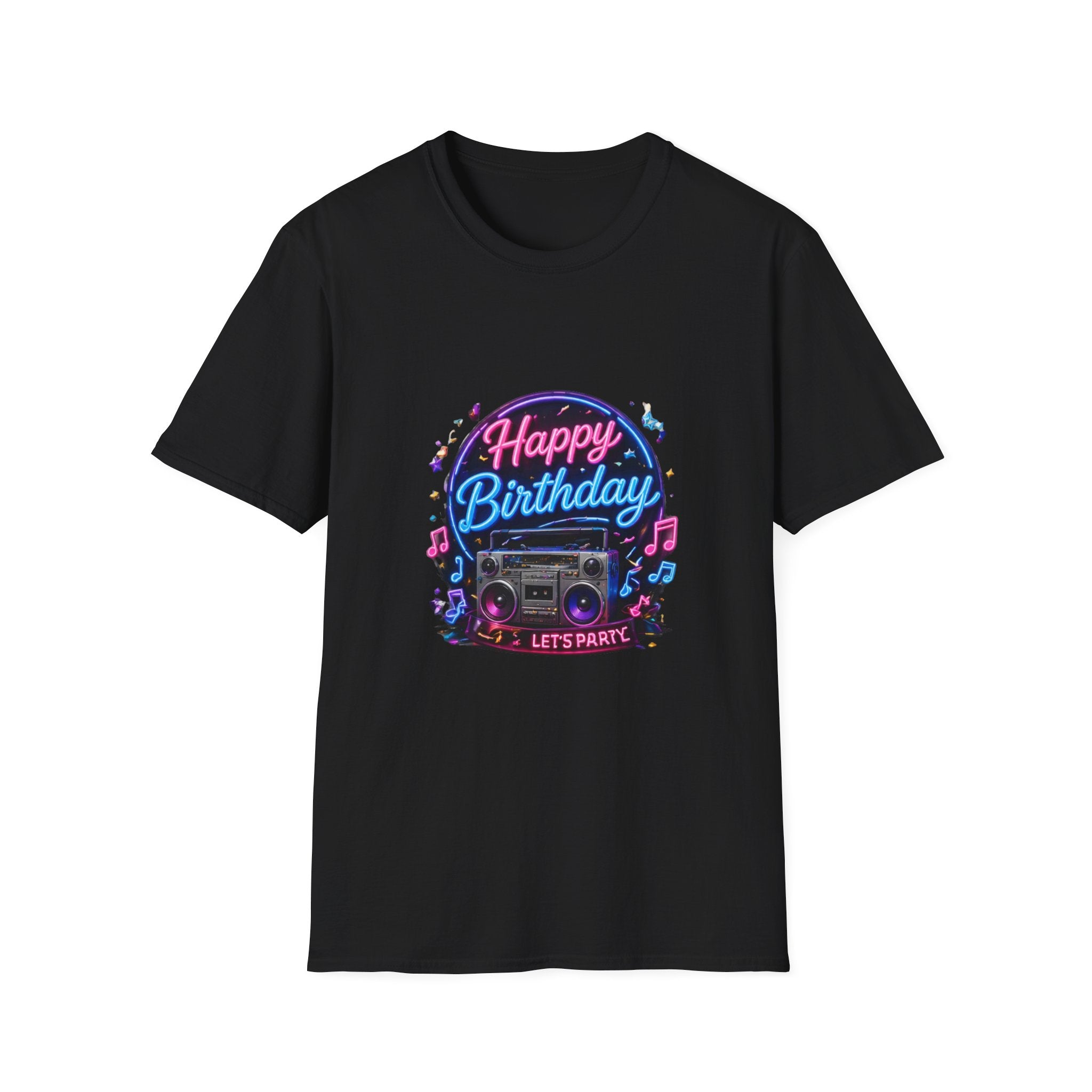 Birthday Boombox T-Shirt — "Happy Birthday" Retro Party Tee