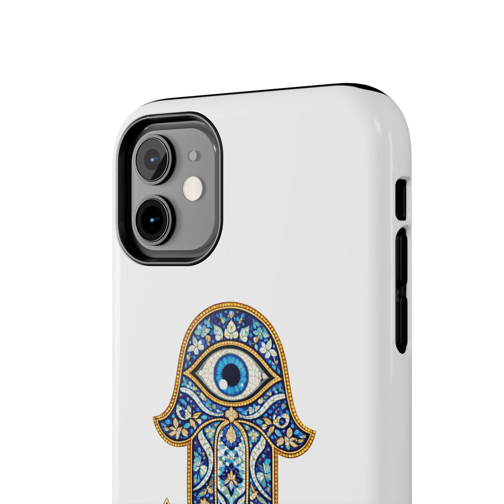 Hamsa Eye Tough Phone Case — Blue Mosaic Protective Phone Cover