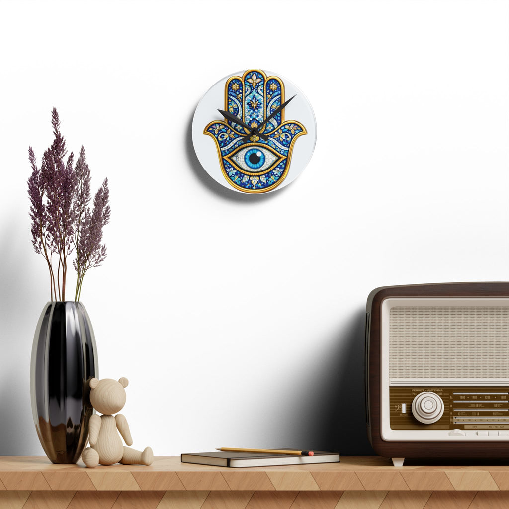 Hamsa Evil Eye Acrylic Wall Clock