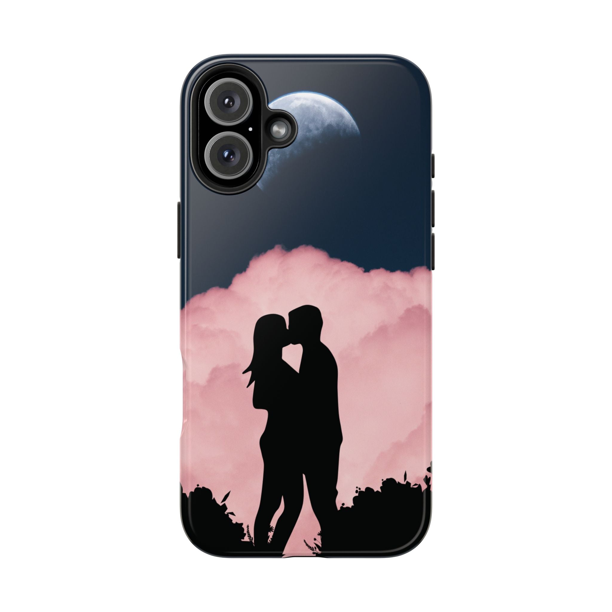 Tough Phone Case — Romantic Couple Silhouette with Moon & Pink Cloud