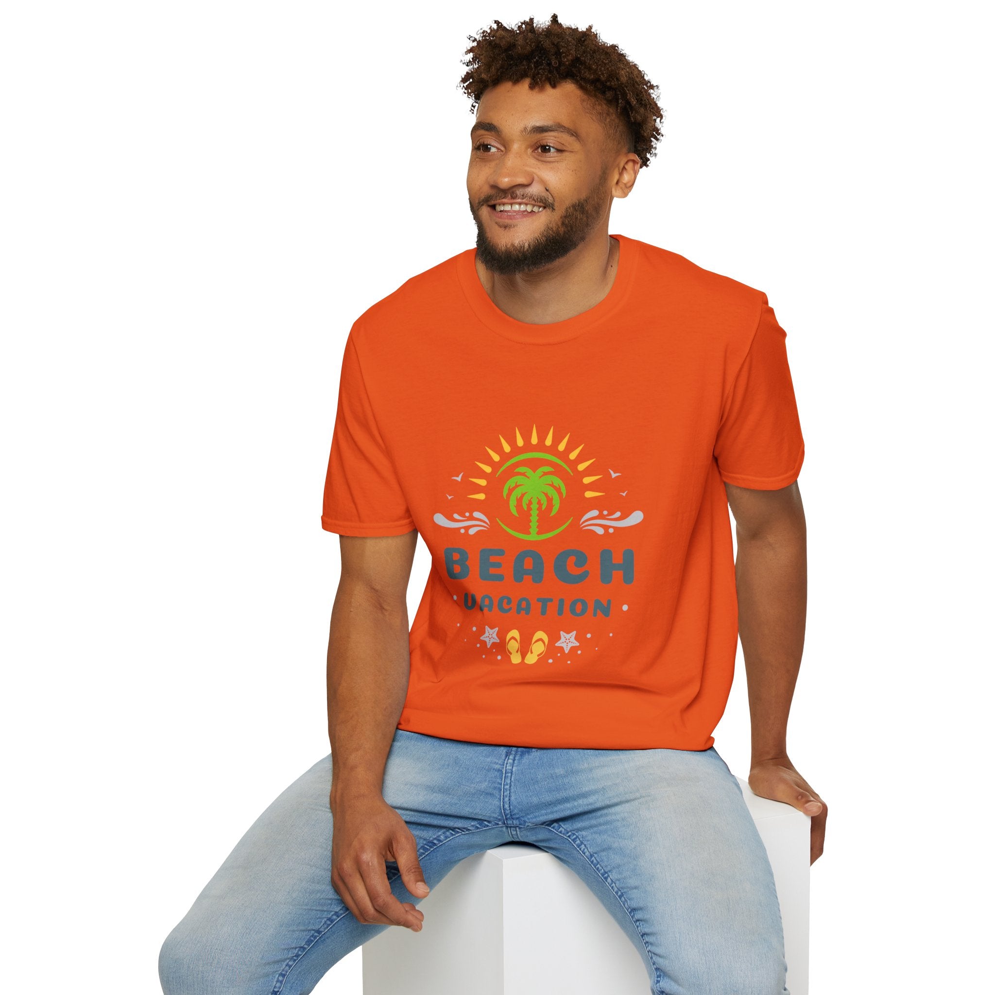 Beach Vacation T-Shirt — Palm Tree Sunset Graphic Tee