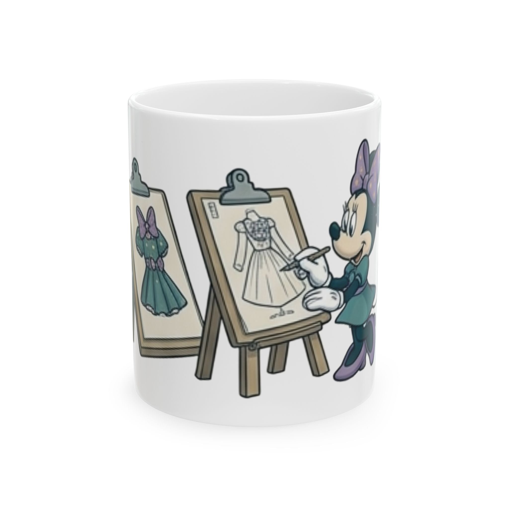 Ceramic Mug — Cute Character Sketching Dress Designer Coffee Cup (11oz)