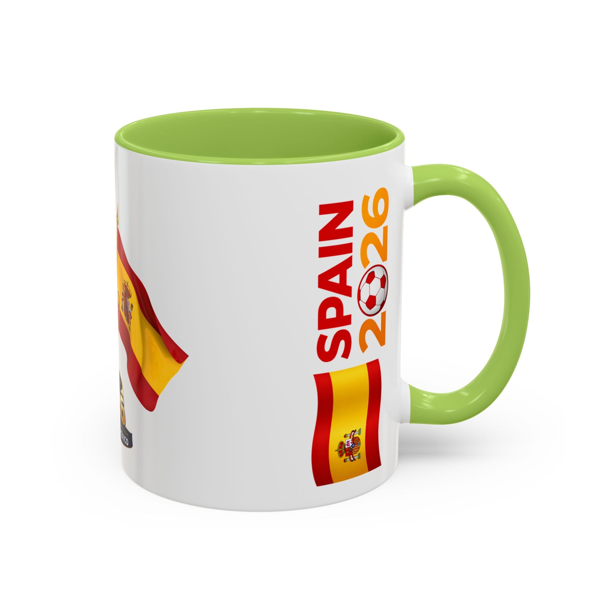 Spain 2026 Soccer Trophy Accent Coffee Mug — Spain Flag Football Fan Gift (11/15oz)